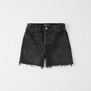 High Rise Mid-Length Denim Shorts